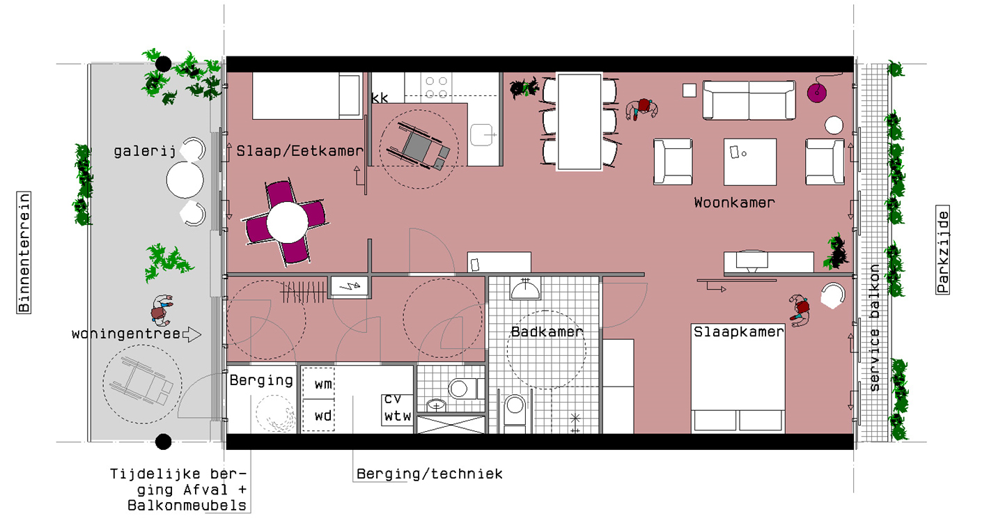Stedebouwkundigplan Woonkomplex Bergschenhoek woningplattegrond